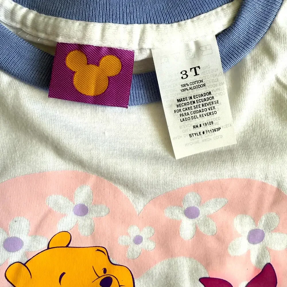 Vintage 90s Disney Pooh Shorts Set Unisex Size 3T Piglet Nice Place For A Chat